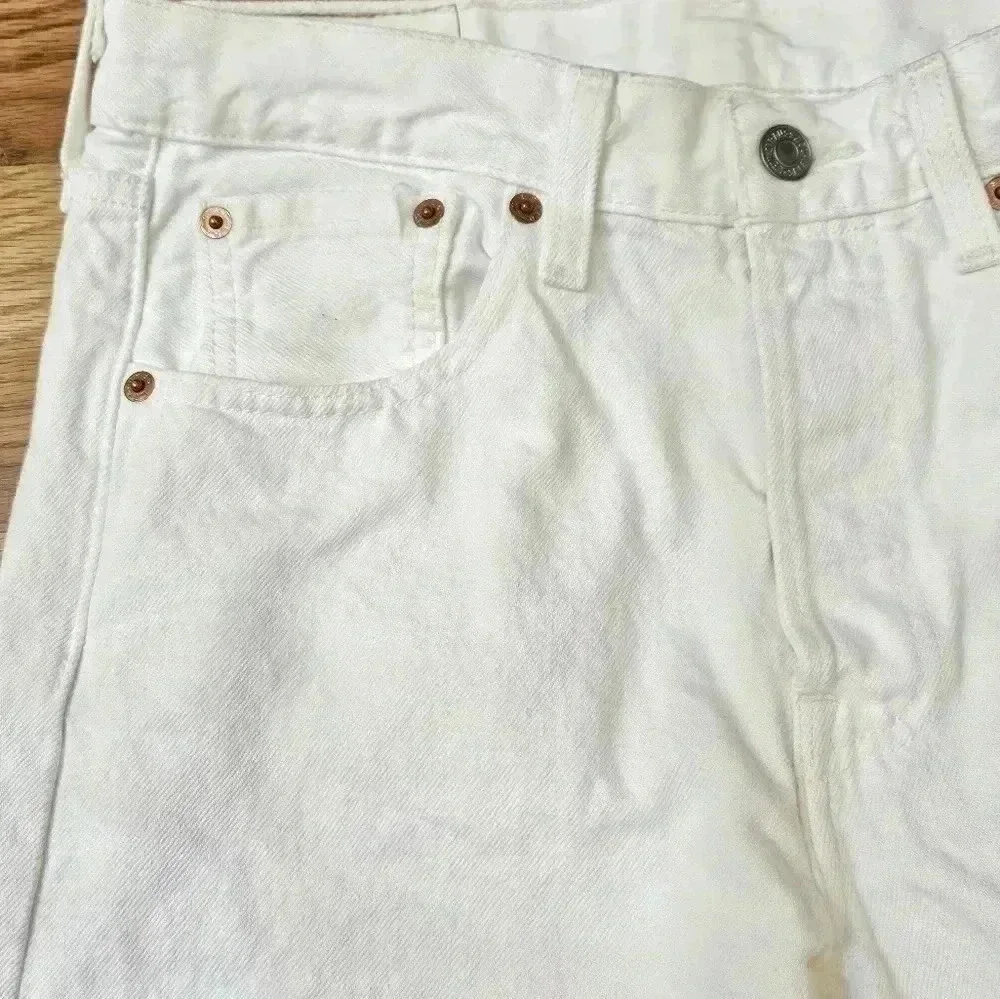 Levi's 501 Button Fly White Size 29×30 EUC